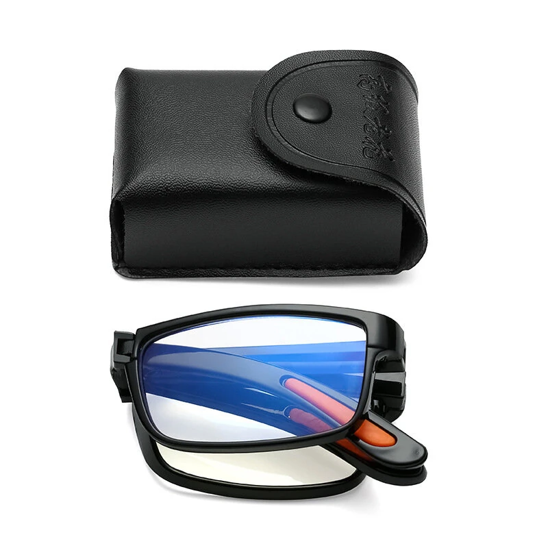 (image for) Classic Portable Folding Reading Glasses Ultralight Eyewear Anti-blue Light Presbyopia Glasses for Men Women Far Sight Glasses with Box Diopter +1.0 To +3.50